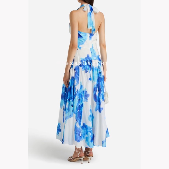 NWT Nicholas The Label Giulia Deep V Halter Midi Dress Size 2 - Picture 3 of 10